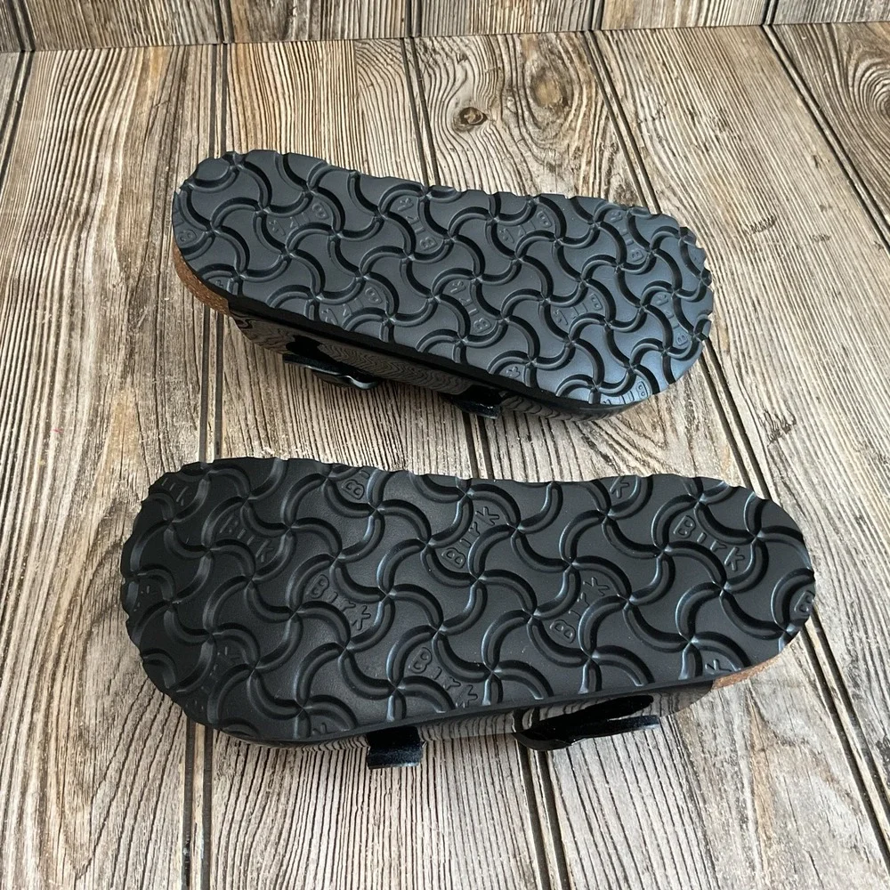 Birkenstock Birki's Boston Slide Patent Black Leather Clogs Kids Girls Size C12